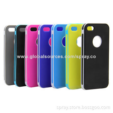 2-in-1 PC + TPU Hard Soft Cases for iPhone 5S, Various Colors Available